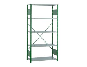 Étagère ouverte, 5 tablettes, poteaux perforés (36"L x 12"P x 87"H)