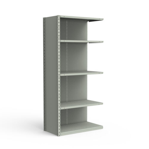 Étagère fermée, 5 tablettes, poteaux perforés (36"L x 18"P x 75"H), unité d'ajout.
