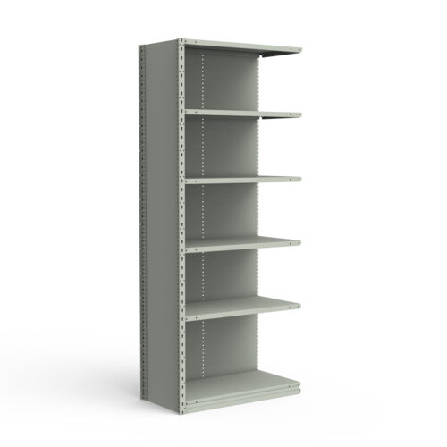 Étagère fermée, 6 tablettes, poteaux perforés (36"L x 12"P x 87"H), unité d'ajout.