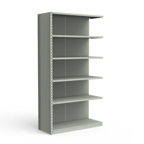 Étagère fermée, 6 tablettes, poteaux perforés (48"L x 12"P x 87"H), unité d'ajout.