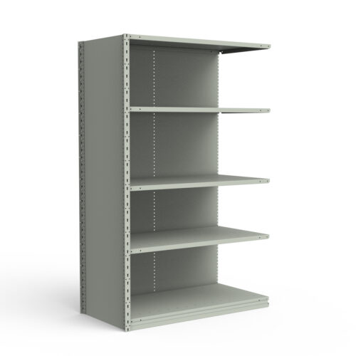 Étagère fermée, 5 tablettes, poteaux perforés (42"L x 24"P x 75"H), unité d'ajout.