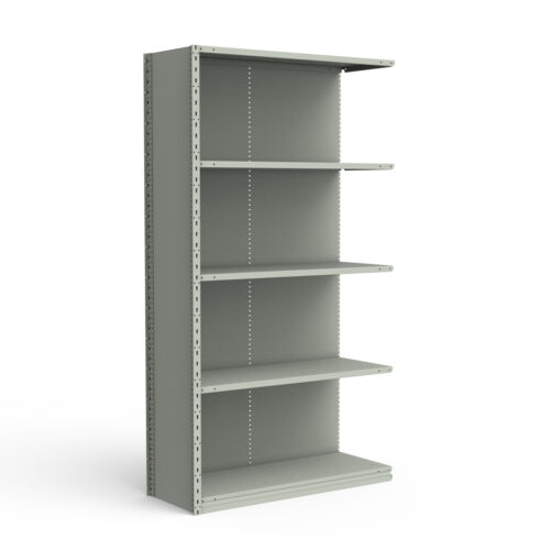 Étagère fermée, 5 tablettes, poteaux perforés (42"L x 18"P x 87"H), unité d'ajout.