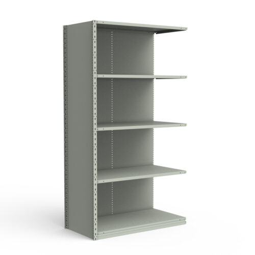 Étagère fermée, 5 tablettes, poteaux perforés (42"L x 24"P x 87"H), unité d'ajout.