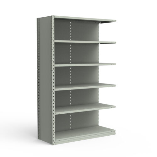 Étagère fermée, 6 tablettes, poteaux perforés (42"L x 24"P x 75"H), unité d'ajout.
