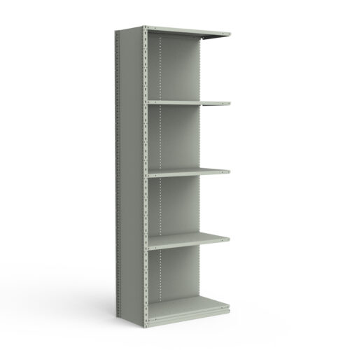 Étagère fermée, 5 tablettes, poteaux perforés (36"L x 18"P x 99"H), unité d'ajout.