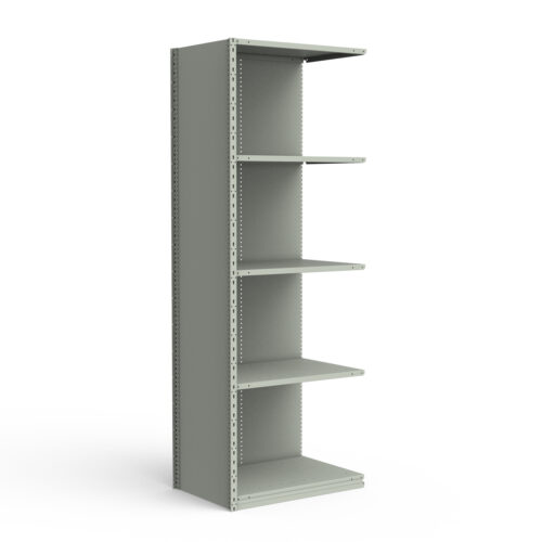 Étagère fermée, 5 tablettes, poteaux perforés (36"L x 24"P x 99"H), unité d'ajout.