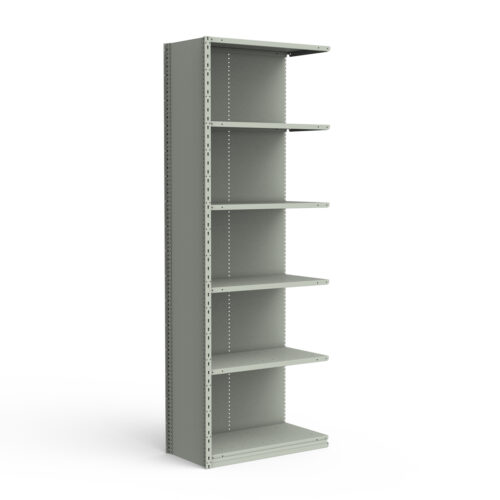Étagère fermée, 6 tablettes, poteaux perforés (36"L x 18"P x 99"H), unité d'ajout.