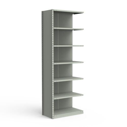 Étagère fermée, 7 tablettes, poteaux perforés (36"L x 12"P x 99"H), unité d'ajout.