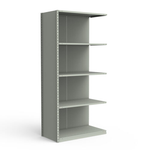 Étagère fermée, 5 tablettes, poteaux perforés (48"L x 24"P x 99"H), unité d'ajout.