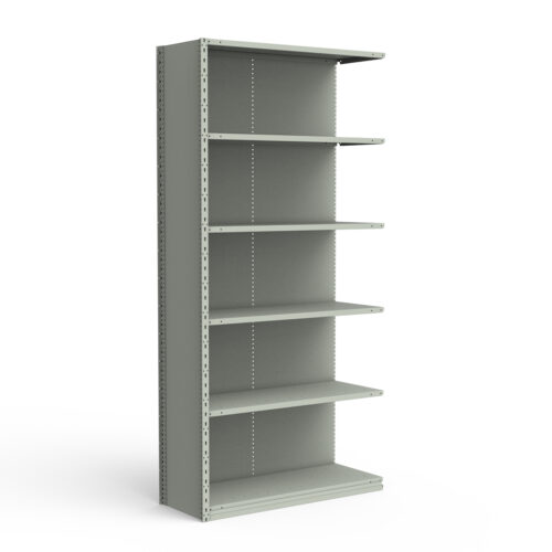Étagère fermée, 6 tablettes, poteaux perforés (48"L x 18"P x 99"H), unité d'ajout.