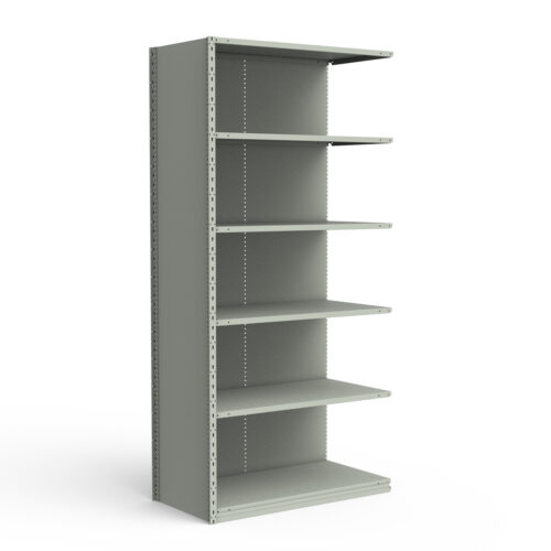 Étagère fermée, 6 tablettes, poteaux perforés (42"L x 24"P x 99"H), unité d'ajout.
