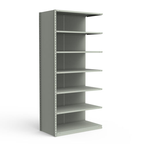 Étagère fermée, 7 tablettes, poteaux perforés (42"L x 24"P x 99"H), unité d'ajout.