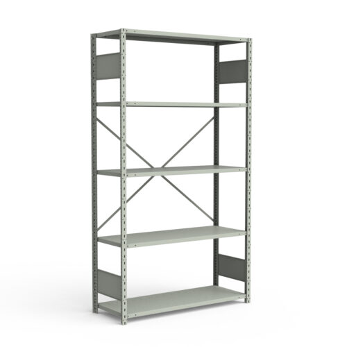 Étagère ouverte, 5 tablettes, poteaux perforés (48"L x 24"P x 87"H)