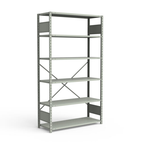 Étagère ouverte, 6 tablettes, poteaux perforés (48"L x 24"P x 87"H)