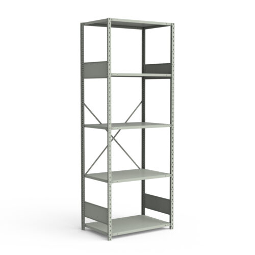 Étagère ouverte, 5 tablettes, poteaux perforés (36"L x 24"P x 99"H)