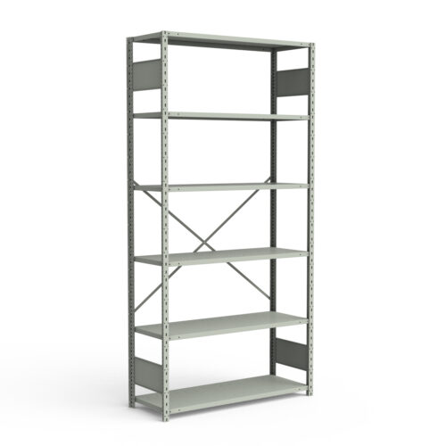 Étagère ouverte, 6 tablettes, poteaux perforés (48"L x 18"P x 99"H)