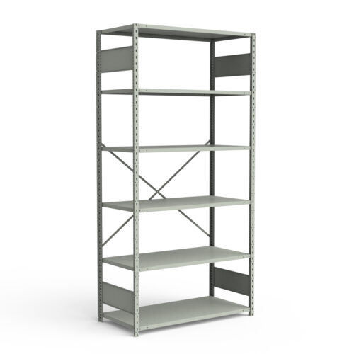 Étagère ouverte, 6 tablettes, poteaux perforés (48"L x 24"P x 99"H)