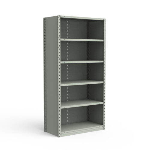 Étagère fermée, 6 tablettes, poteaux perforés (36"L x 18"P x 75"H)