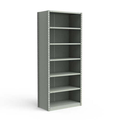 Étagère fermée, 7 tablettes, poteaux perforés (36"L x 12"P x 87"H)
