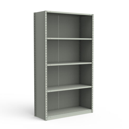 Étagère fermée, 5 tablettes, poteaux perforés (48"L x 18"P x 87"H)