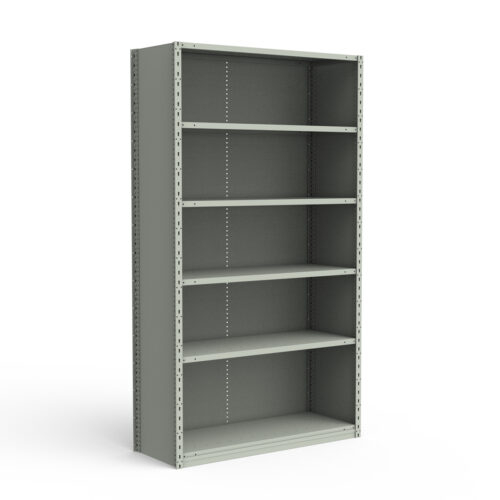 Étagère fermée, 6 tablettes, poteaux perforés (48"L x 18"P x 87"H)