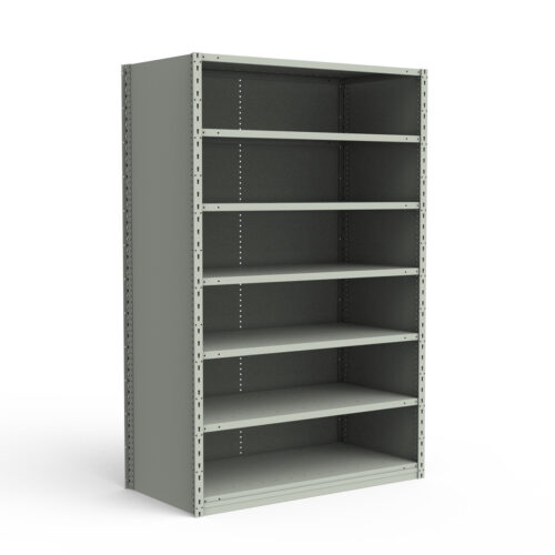 Étagère fermée, 7 tablettes, poteaux perforés (42"L x 24"P x 75"H)