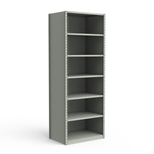 Étagère fermée, 7 tablettes, poteaux perforés (36"L x 24"P x 99"H)