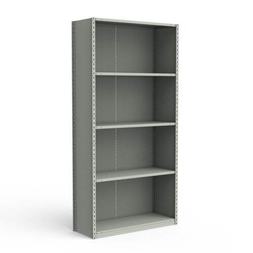 Étagère fermée, 5 tablettes, poteaux perforés (48"L x 18"P x 99"H)