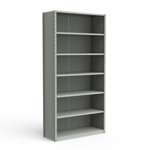 Étagère fermée, 7 tablettes, poteaux perforés (42"L x 12"P x 99"H)