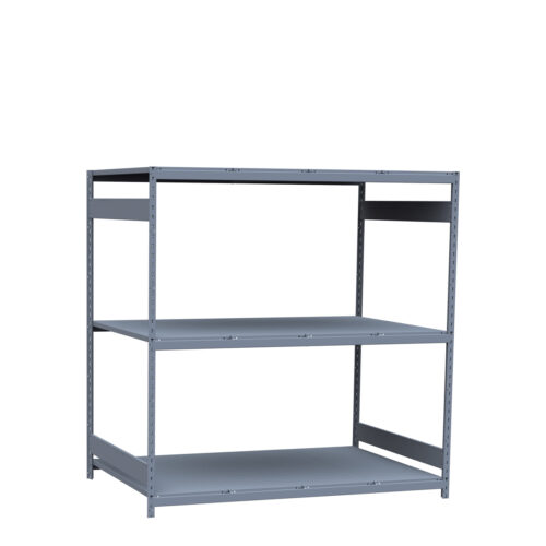 Mini-racking robuste, 3 niveaux avec plateformes d'acier (72"L x 48"P x 75"H)