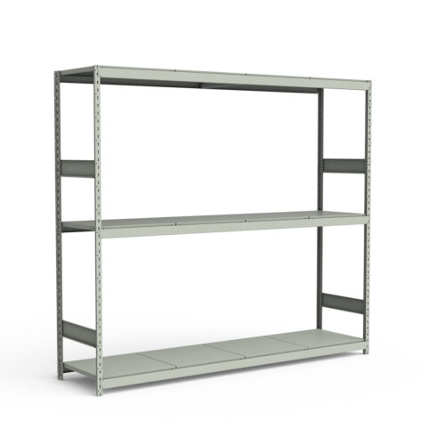 Mini-racking robuste, 3 niveaux avec plateformes d'acier (96"L x 24"P x 87"H)