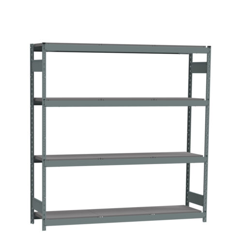 Mini-racking robuste, 4 niveaux avec plateformes d'acier (96"L x 18"P x 75"H)