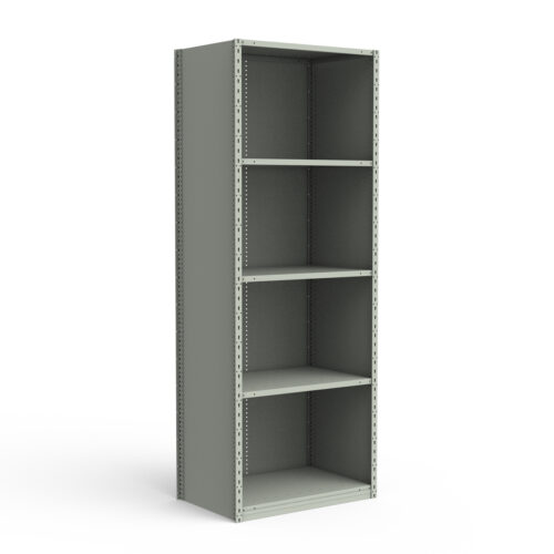 Étagère fermée, 5 tablettes, poteaux perforés (36"L x 24"P x 99"H)