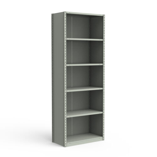 Étagère fermée, 6 tablettes, poteaux perforés (36"L x 12"P x 99"H)