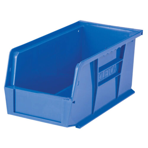 Bac empilable et à suspendre 5 ½″la x 10-7/8″pr x 5″h. Bleu. Cap 30 lb