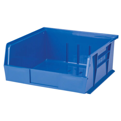 Bac empilable et à suspendre 11"la x 10-7/8"pr x 5"h. Bleu. Cap 50 lb