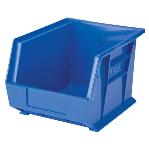 Bac empilable et à suspendre  8¼″la x 10¾″pr x 7"h. Bleu. Cap 50 lb