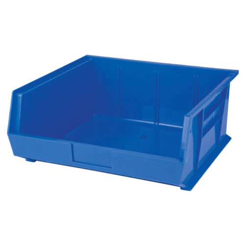 Bac empilable et à suspendre 16 ½″la x  14¾″pr x 7"h. Bleu. Cap 75 lb