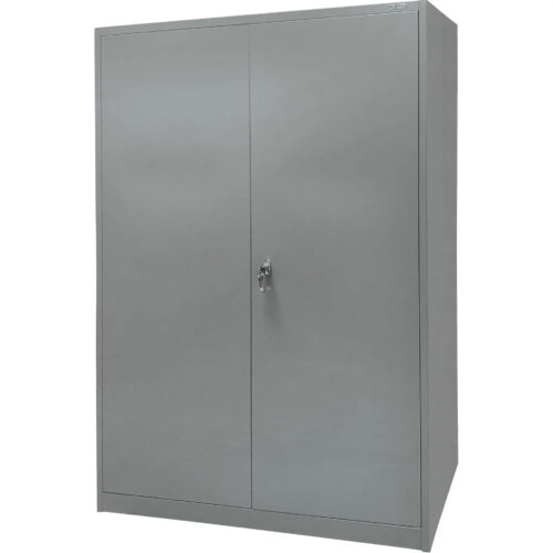 Armoire de rangement, Acier, 4 Tablettes, 78" h x 48" la x 24" P, Gris
