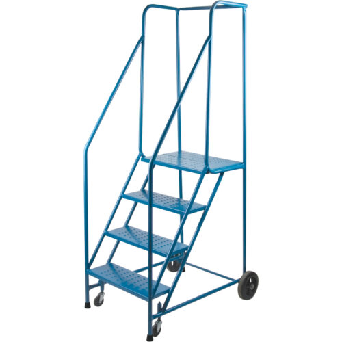 Escabeau mobile 4 marches de 22"la, pied verrouillable. Hauteur 37", garde. Certifier CSA