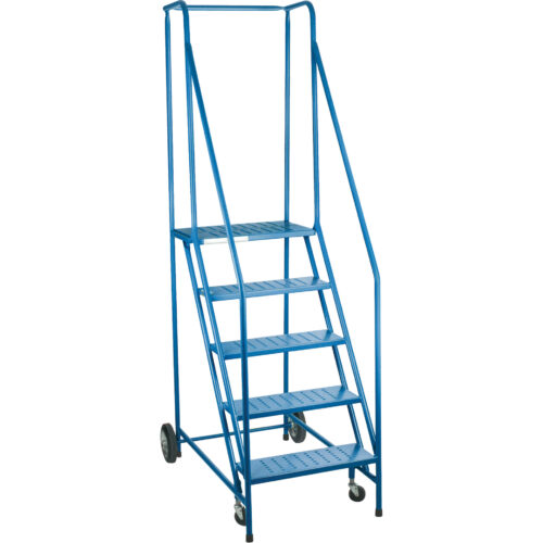 Escabeau mobile 5 marches de 22"la, pied verrouillable. Hauteur 46", garde. Certifier CSA