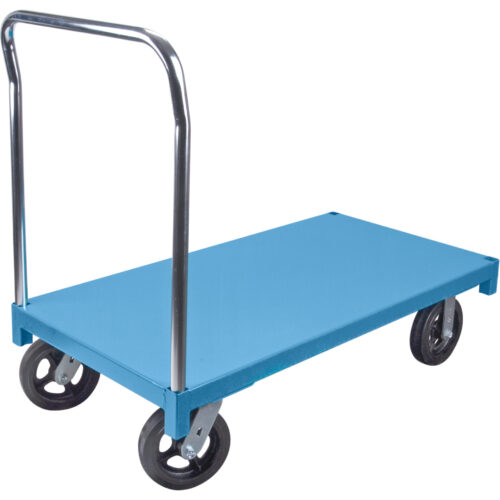 Chariot plateforme acier 48"lo x 24"la. Roues caoutchouc. Cap 1400 Lb