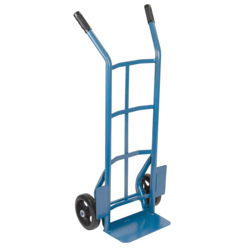 Diable poignée double. Roues 8" caoutchouc moulé. 46"h. Cap 1000 lb