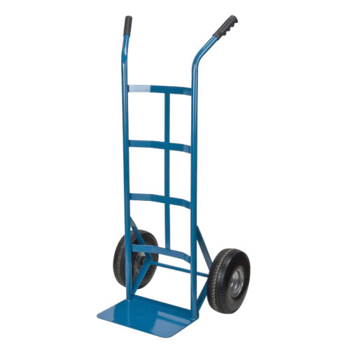 Diable poignée double. Roues 10" anticrevaison.46"h. Cap 600 lb