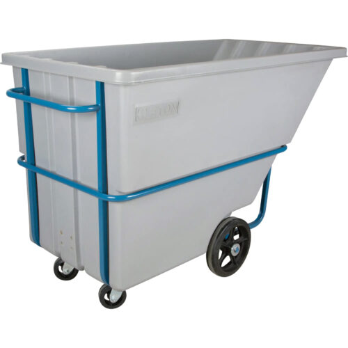 Chariot basculeur en polyéthylène 1.1 vg cube. 66"lo x 34"l x 43"h. Cap 2000 lb