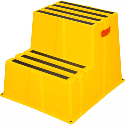 Escabeau industriel, 2 marches, 26" x 22-7/16" x Hauteur 19-11/16" (Cap 560 lb)