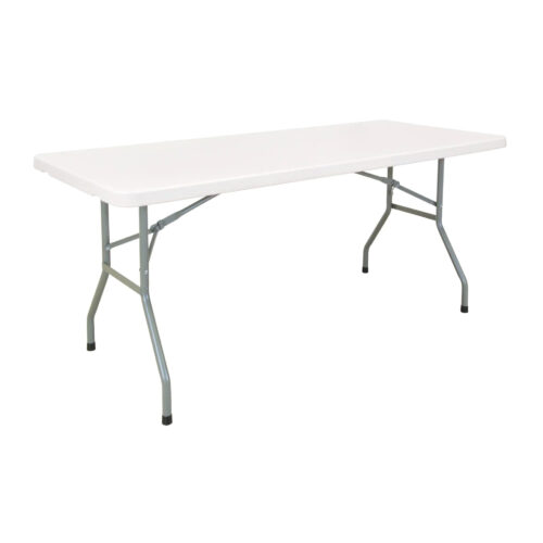 Table pliante polyethylène 72"lo x 30"la x 29"h, blanc