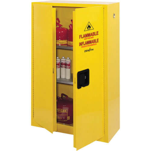 Armoire produits inflammables 45 gal.2 Portes, 43"la x 18"pr x 65"h. Jaune