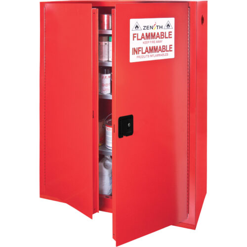 Armoire pour peintures et encres, 60 gal. 43"la x 18"pr x 65". Rouge