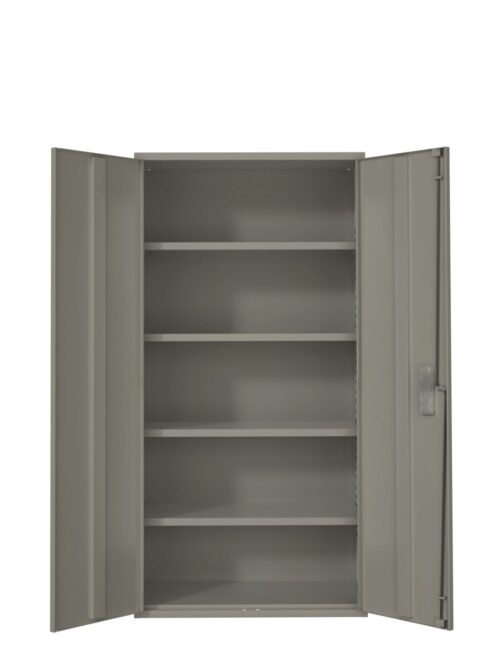 Armoire de rangement, Acier, 4 tablettes ajustables, 72″ h x 36″ la x 18″, Gris
